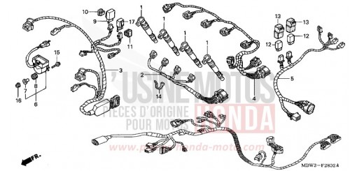 FAISCEAU SECONDAIRE CBR600FS1 de 2001